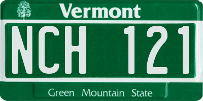 VT license plate NCH121