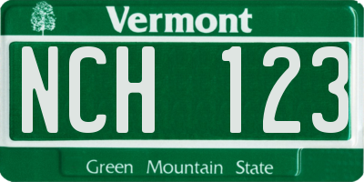 VT license plate NCH123