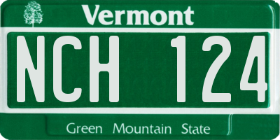 VT license plate NCH124