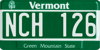 VT license plate NCH126