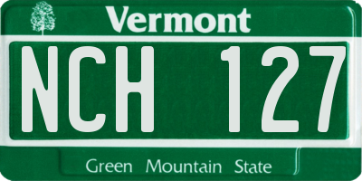 VT license plate NCH127