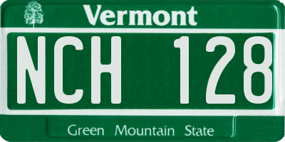 VT license plate NCH128