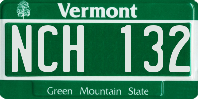 VT license plate NCH132