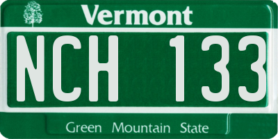 VT license plate NCH133