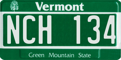 VT license plate NCH134