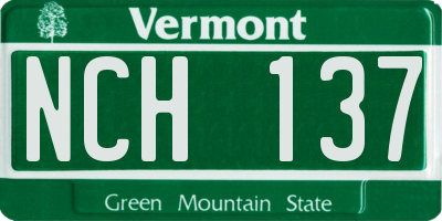 VT license plate NCH137