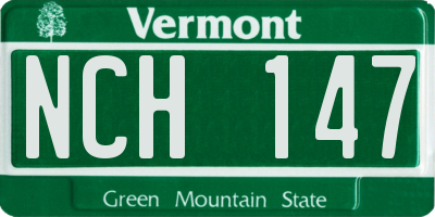 VT license plate NCH147