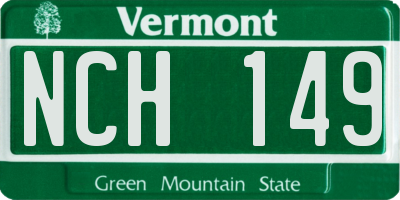 VT license plate NCH149