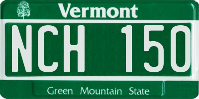 VT license plate NCH150