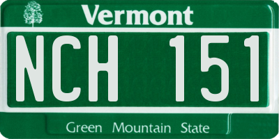 VT license plate NCH151
