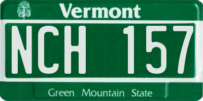 VT license plate NCH157
