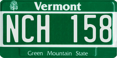 VT license plate NCH158