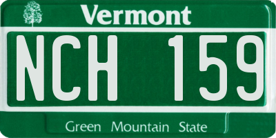 VT license plate NCH159