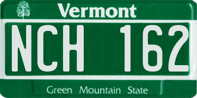VT license plate NCH162