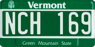 VT license plate NCH169