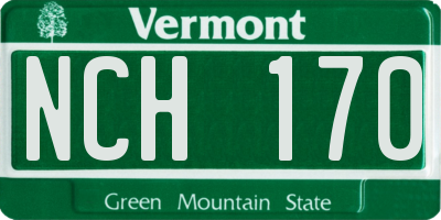VT license plate NCH170