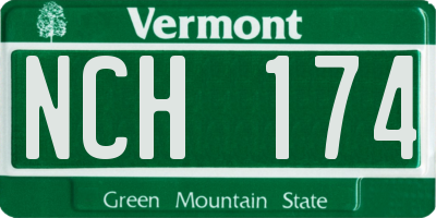 VT license plate NCH174