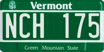 VT license plate NCH175