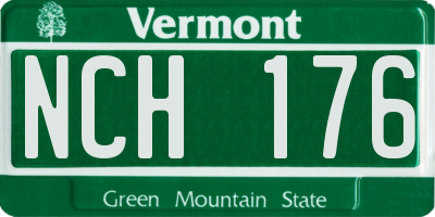 VT license plate NCH176