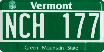 VT license plate NCH177