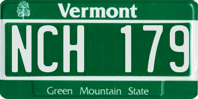 VT license plate NCH179
