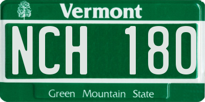 VT license plate NCH180