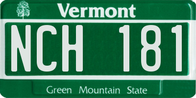 VT license plate NCH181
