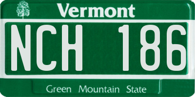VT license plate NCH186