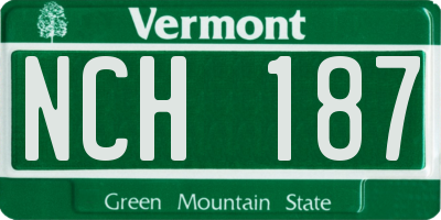 VT license plate NCH187