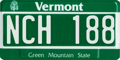 VT license plate NCH188