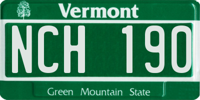 VT license plate NCH190