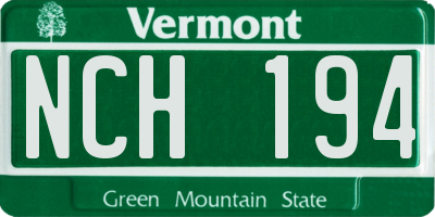 VT license plate NCH194