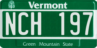 VT license plate NCH197