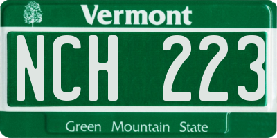 VT license plate NCH223