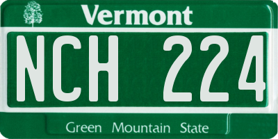 VT license plate NCH224