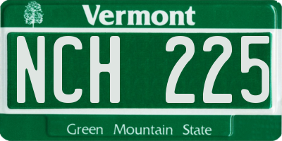 VT license plate NCH225