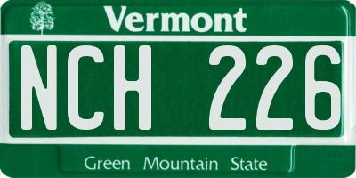 VT license plate NCH226