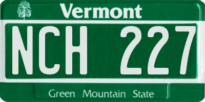 VT license plate NCH227