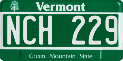 VT license plate NCH229