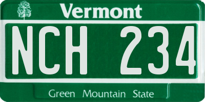 VT license plate NCH234