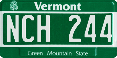 VT license plate NCH244