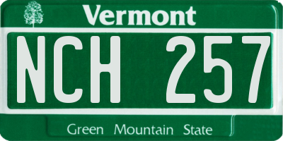 VT license plate NCH257