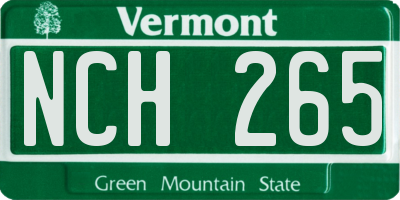VT license plate NCH265