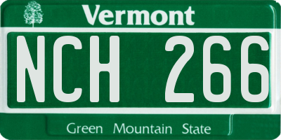 VT license plate NCH266