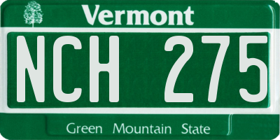 VT license plate NCH275