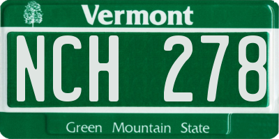 VT license plate NCH278