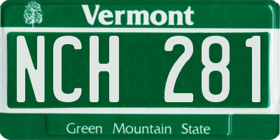 VT license plate NCH281
