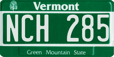 VT license plate NCH285