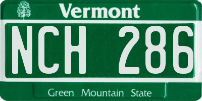 VT license plate NCH286