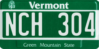 VT license plate NCH304